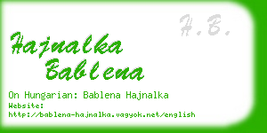 hajnalka bablena business card